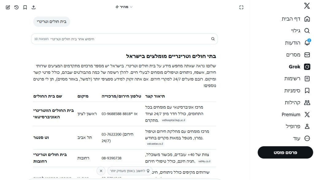 חיפוש AI בGrok